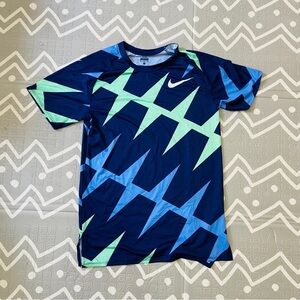 Nike Elite Pro Jersey CI1010-492 running Men Size Small Blue Green RARE